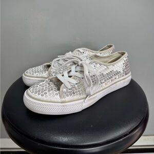 Silver Balera Sequin Dance/Hip-Hop Shoes Size 7 EUC